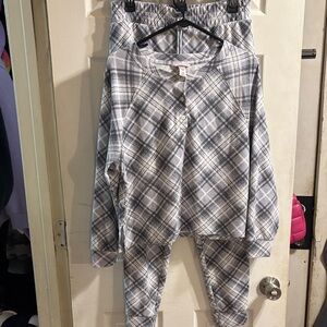 Victoria's Secret Gray Plaid Pajama Set